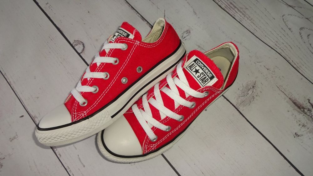 CONVERSE conversy CZERWONE NISKIE  r.34 wkł.21cm  SUPER STAN cudne