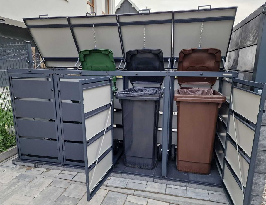 Obudowa kosza na śmieci metal Premium, Zabudowa koszy 120l oraz 240l, Polski Produkt