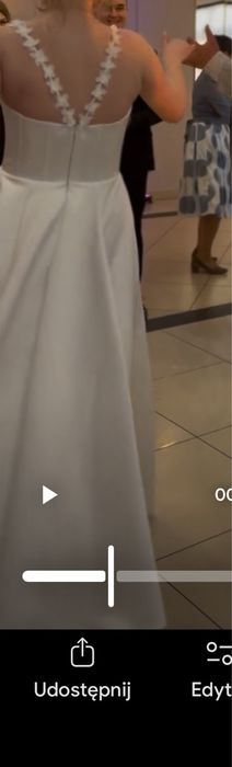 Suknia ślubna gładka gorsetowa ramiączka
