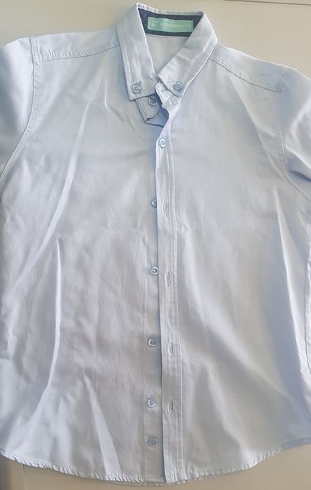 Błękitna koszula dla chłopca 128 z długim rękawem