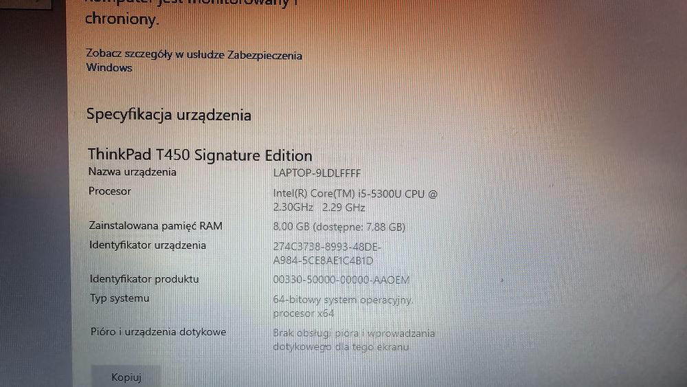 Lenovo Thinkpad T450 Sygnaturę Edition