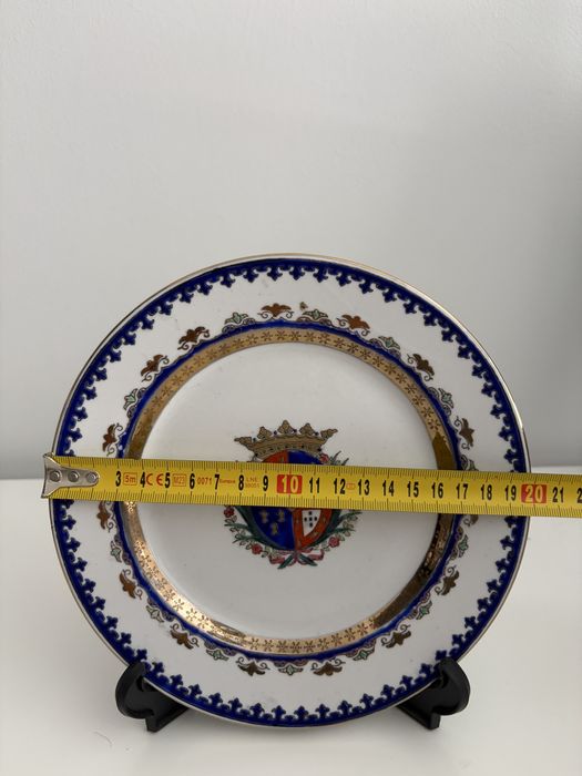 Prato de porcelana de exportação Qianlong da Dinastia Qing