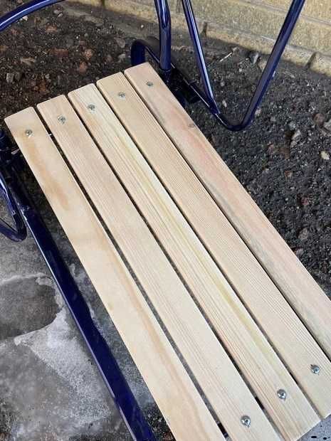 Сани Королівські з ручкою - штовхачем Сині