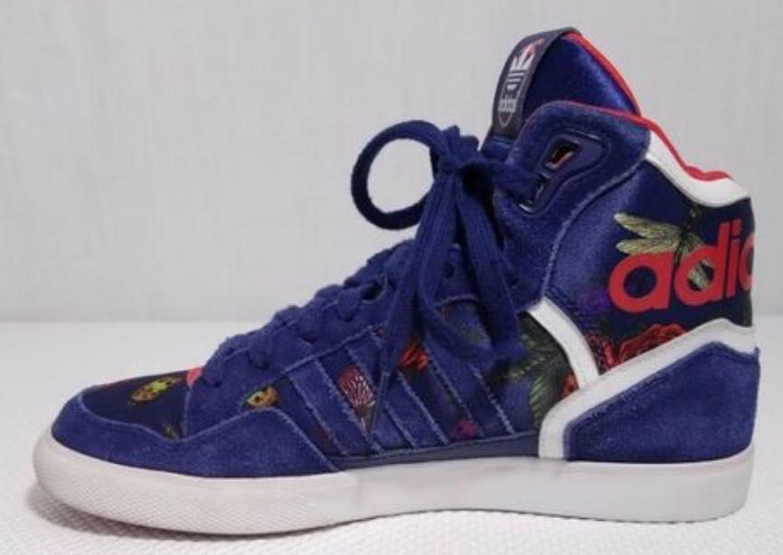 Adidas ORIGINALS EXTABALL  RITA ORA M19066, skóra zamsz, kwiaty