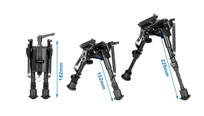 Сошки Harris-style 6-9" з качалкою (Weaver/Picatinny)