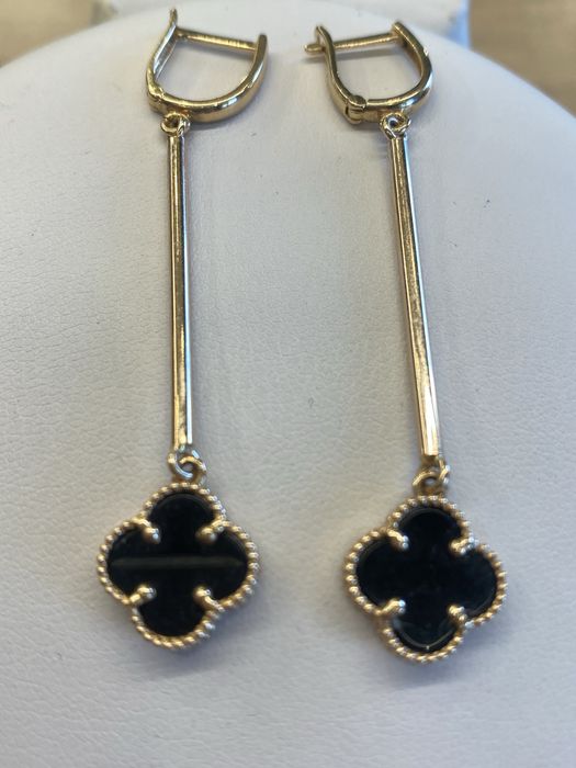 Złote długie kolczyki próba 585