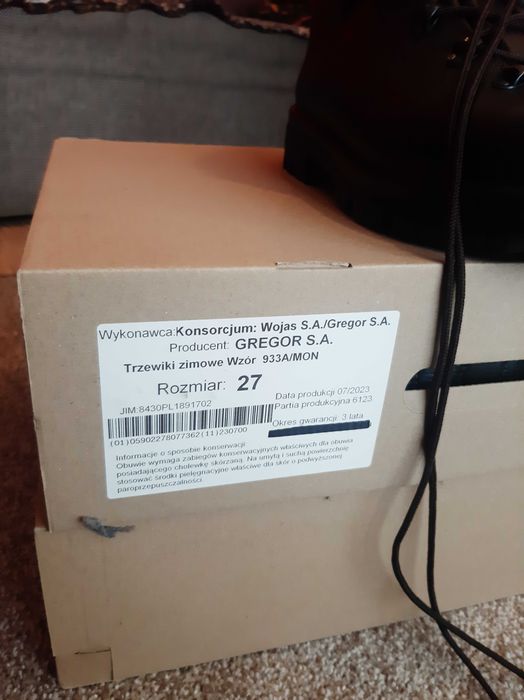 Trzewiki zimowe Wzór 933A/MON