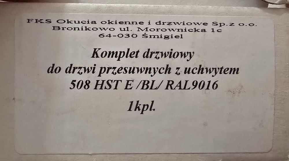 Klamka do okna przesuwnego HST - FKS 508 biała/ciemnoszara - NOWA