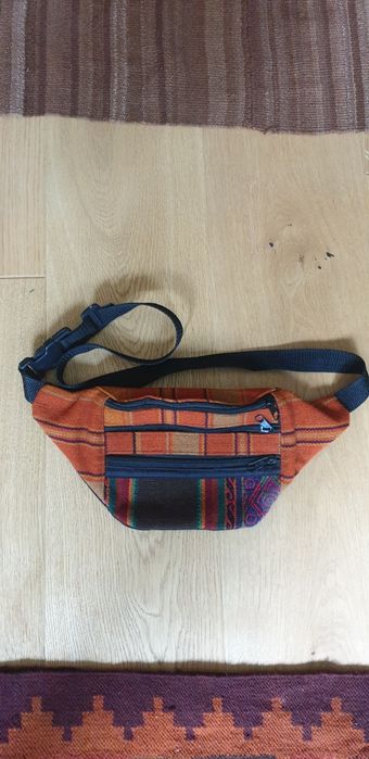 Nerka kangurka z Peru etno boho tkany materiał Andy kolorowa