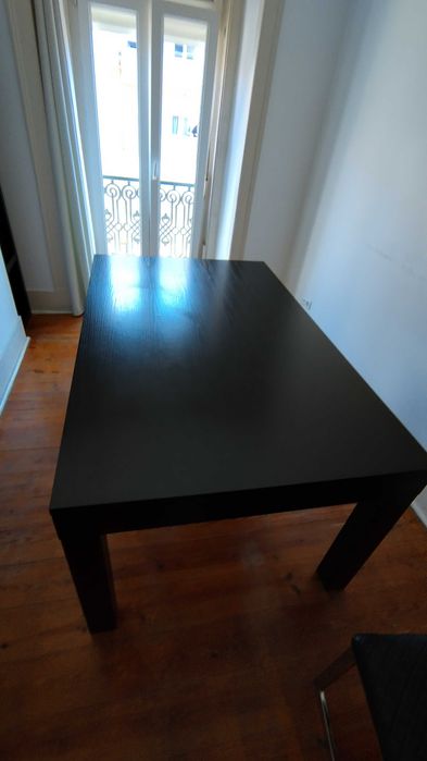 Mesa jantar extensível preta