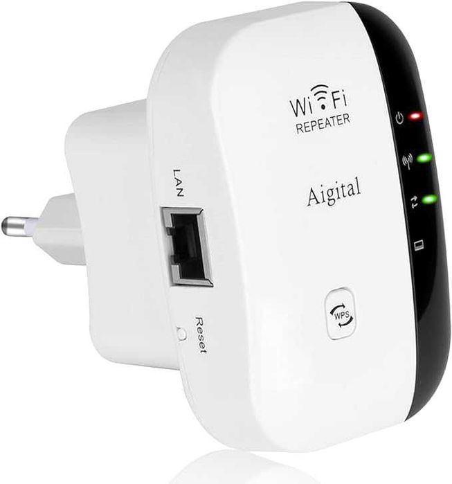 Wzmacniacz sygnału Wi-Fi 300 Mbit/s 2,4 GHz port LAN WPS