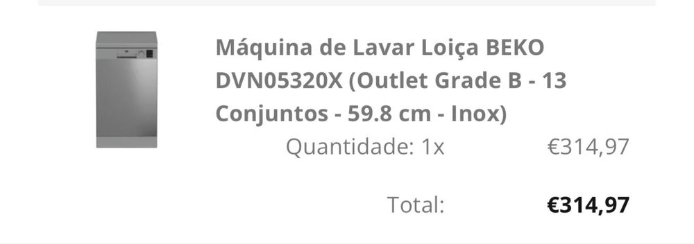 máquina de lavar loiça Beko DVN05320X em excelente estado, como nova.