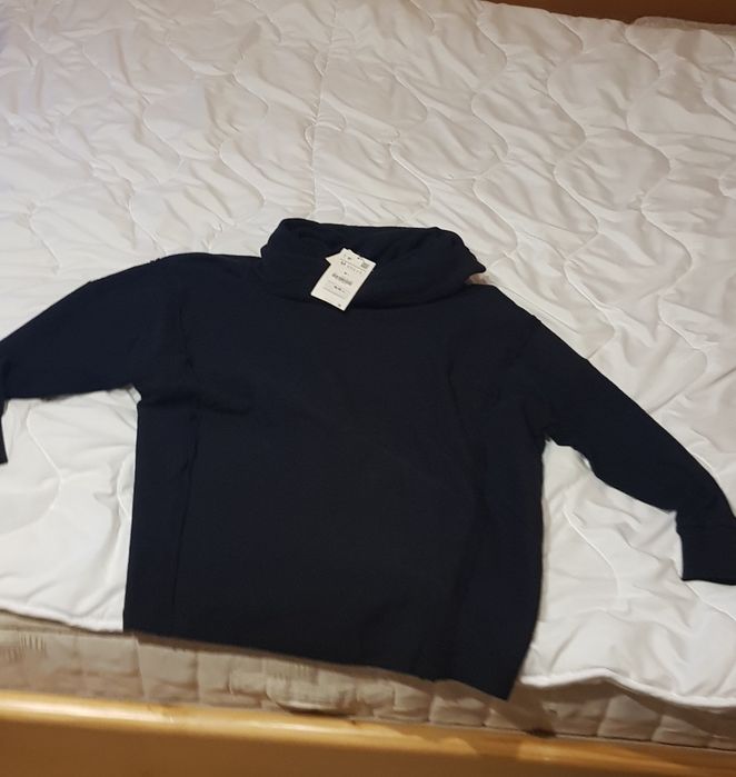Bluza bluzka ZARA oversize czarna kołnierz jak szalik M