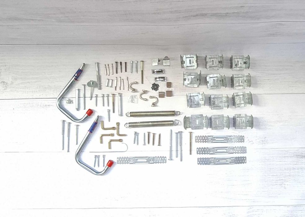 Zestaw montażowy Akcesoria metalowe do montażu Haki Śrubki Wkręty 37el