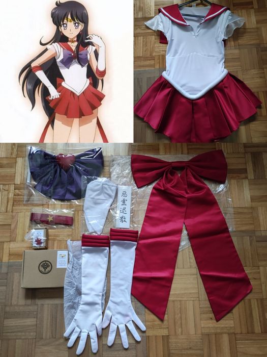Cosplay Sailor Mars - Roupa + Acessórios + Peruca