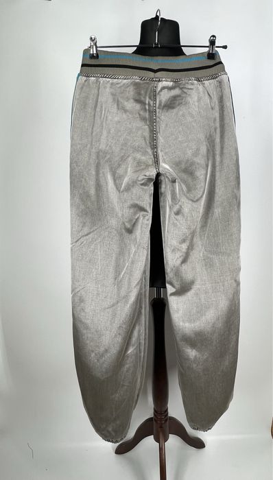 Srebrno szare spodnie z lampasami szerkoie nogawki unisex