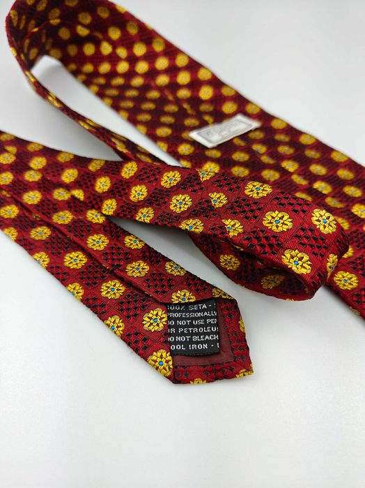 Gianni Versace czerwony jedwabny krawat wrz25