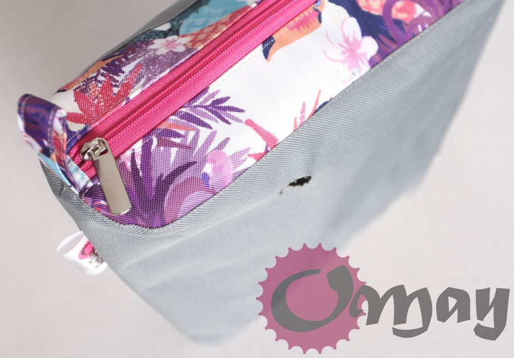 organizer OBAG MINI tukany kolorowe palmy RÓŻ 2 kieszenie wkład OMAY