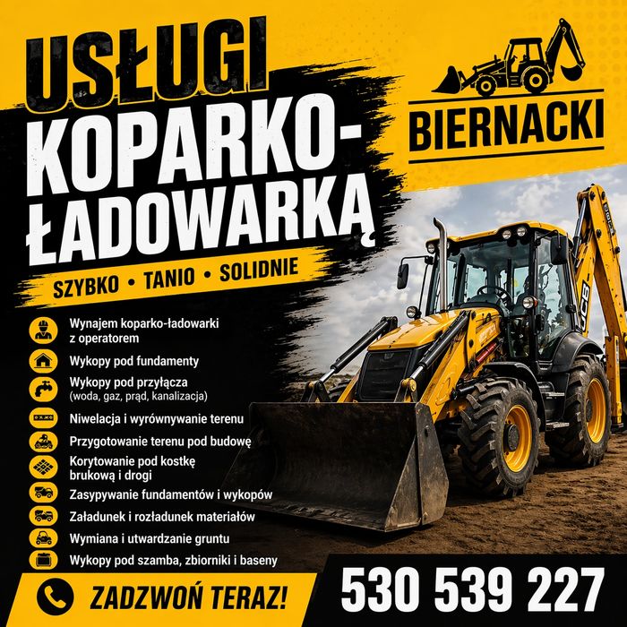 Usługi koparko-ładowarką