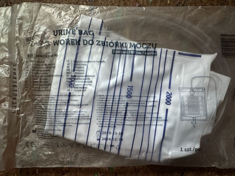 Worek na mocz 2 litry, 37 sztuk