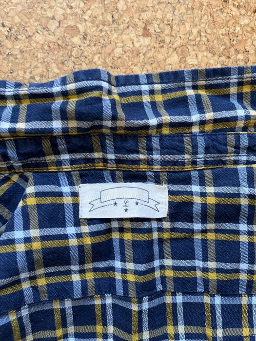 Camisa Flanela aos Quadrados Azul e Amarelo M