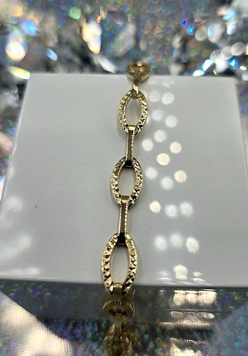 585 Złota bransoletka diamentowana 18cm