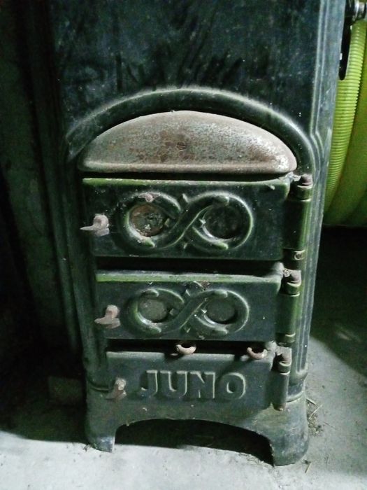 Piec żeliwny Juno zielony zabytkowy