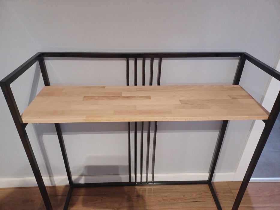 Konsola stal drewno buk