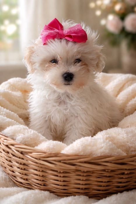 Kolorowe mini Maltipoo