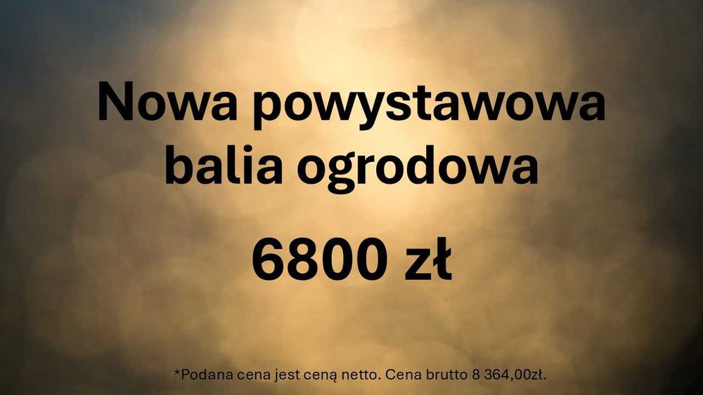 Nowa powystawowa balia ogrodowa z piecem zewnętrznym