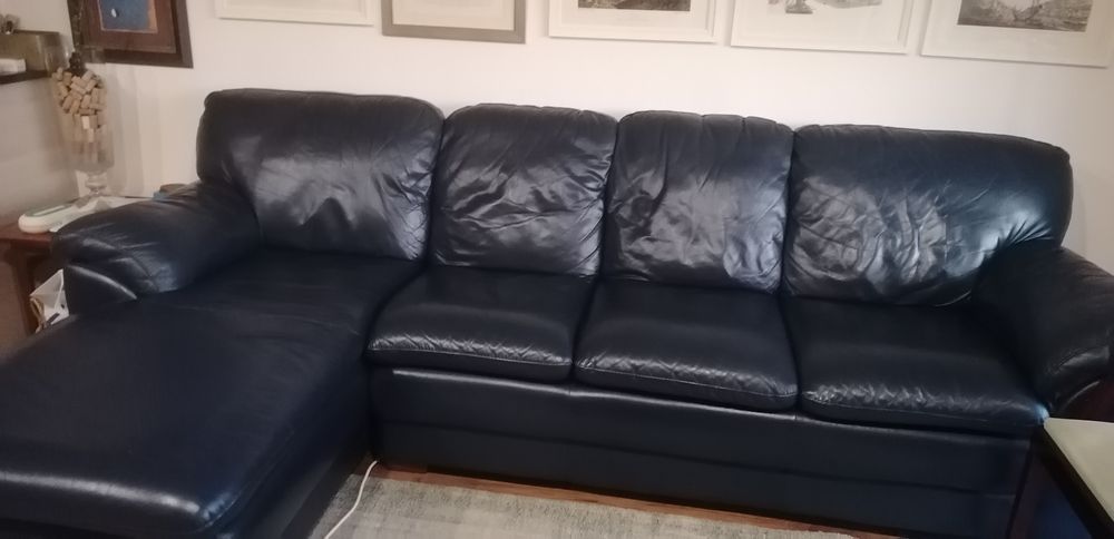 Sofá em pene genuína, Chateaux d'Ax, 3 lugares +CHAISELONGUE,