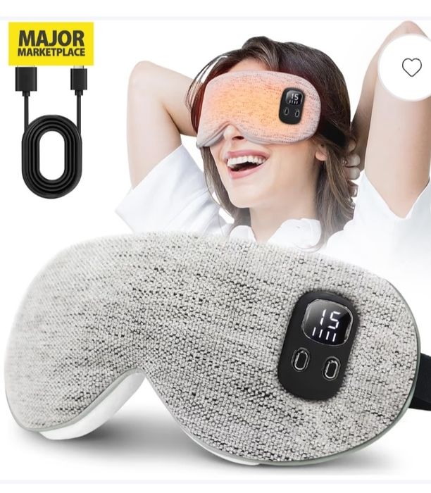 Bezprzewodowa podgrzewana maska na oczy 4 poziomy temperatura timer pralna na suche oczy i sen
