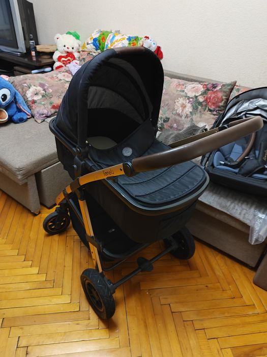 Коляска 3 в 1 Lionelo AMBER BLACK ONYX