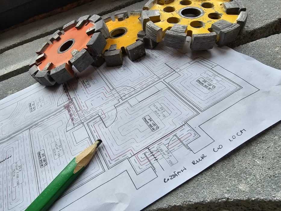 Ogrzewanie podłogowe frezowane frezowanie wylewki frezowane ogrzewanie