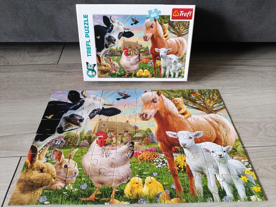 Puzzle 4+ Minnie (2x50), Bing (60), Wieś (60) Trefl