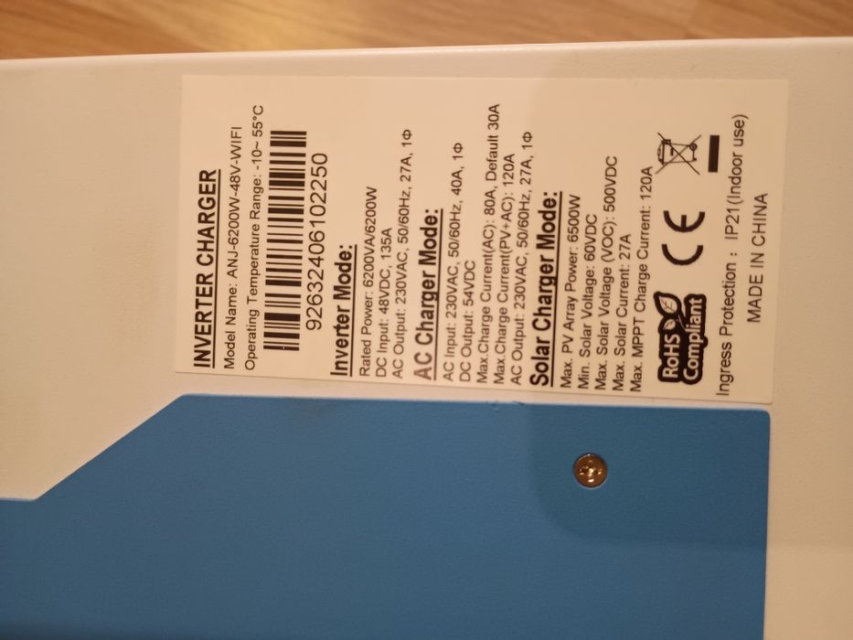 Інвертор  Anenji 6.2 kw