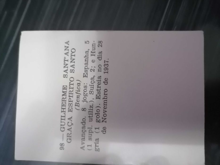 Cromo Internacionais da Bola 1956 ESPÍRITO SANTO (Benfica) Ag. P Rev.