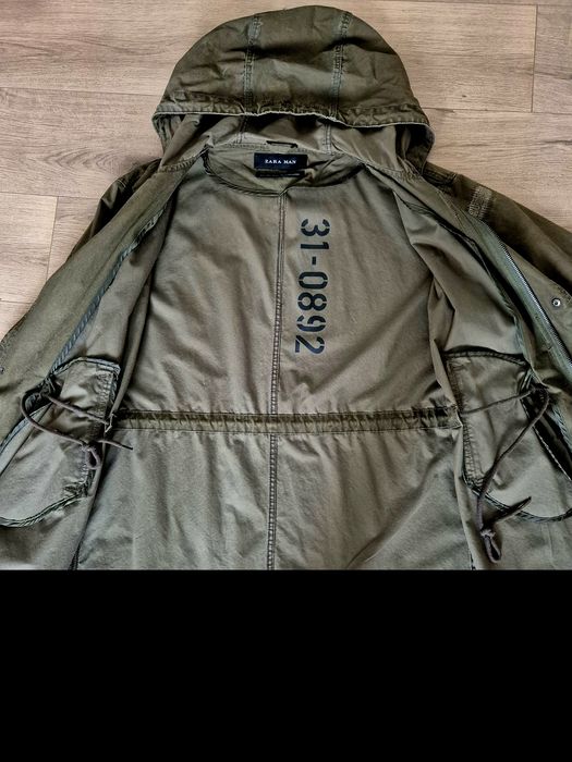 Чоловіче пальто Zara, розмір 42, L колір хакі