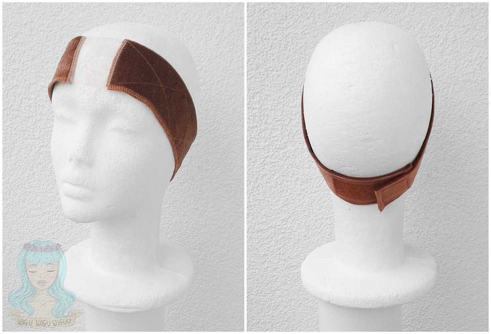 Opaska Materiałowa Antypoślizgowa Lace Front pod perukę brązowa ruda