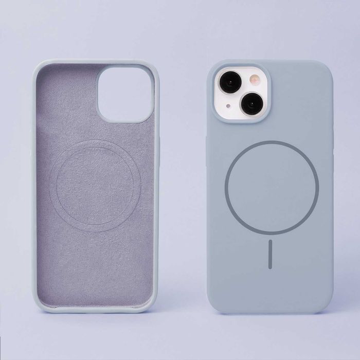 Plecki, Etui Silicone Thin Mag MagSafe do Apple Iphone 15 niebieski