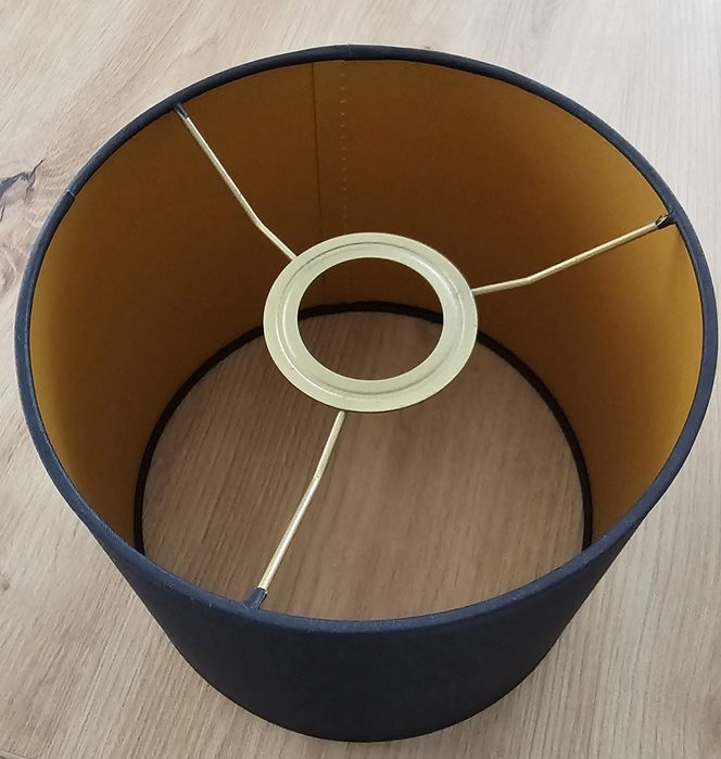 Klosz abażur lampy czarno-złoty 18cm walec tuba