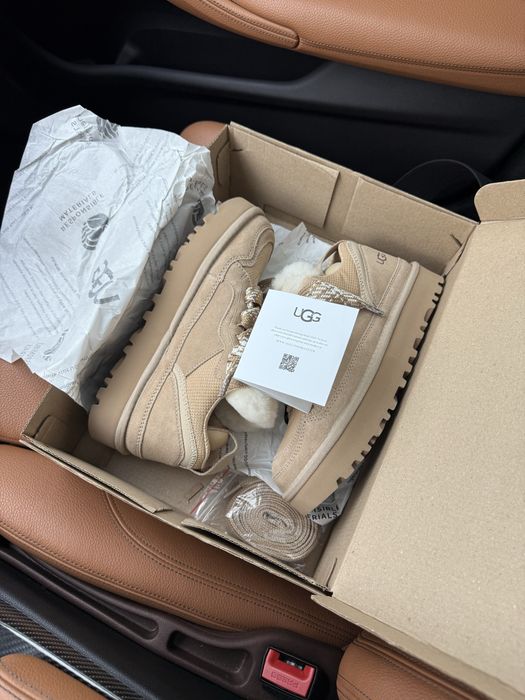 Жіночі кеди кросівки уги UGG LowMel biege бежеві/чорні
