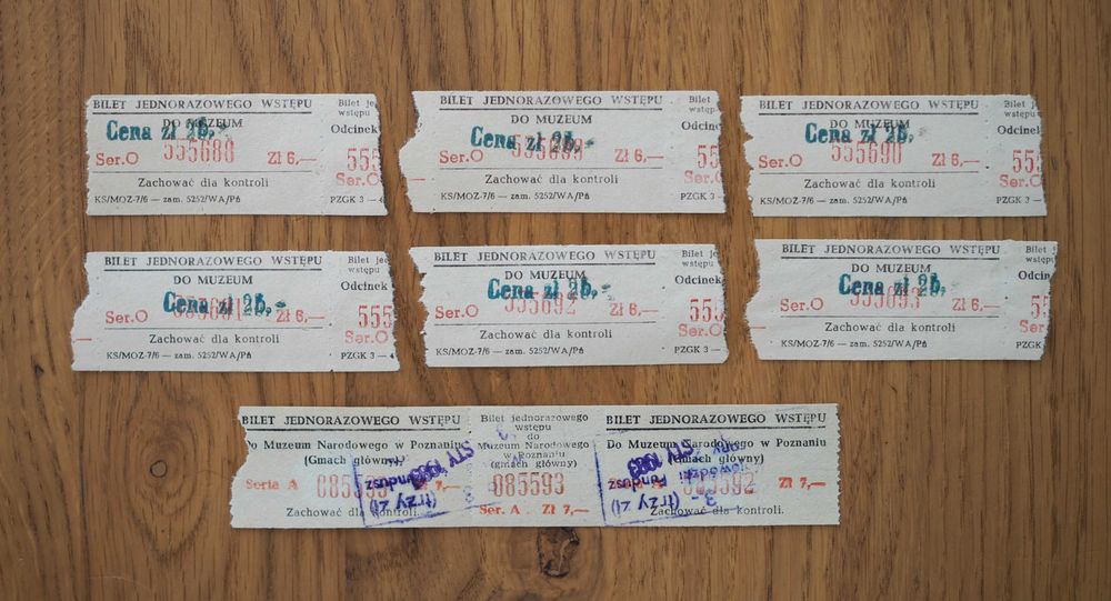 Zestaw starych biletów PRL do teatru, zoo, muzeum, lata 80-te