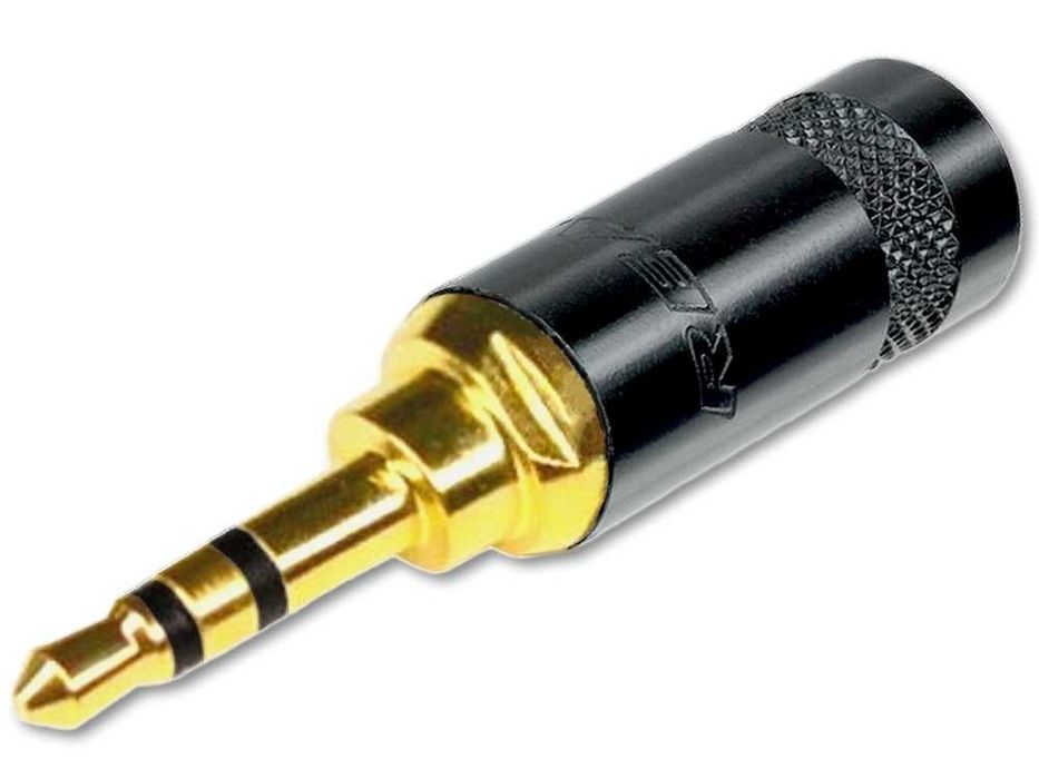 REAN NYS231BG - Złącze JACK wtyk 3,5mm 1/8" TRS stereo (czarne)
