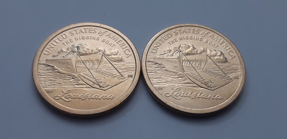 USA 1 dolar -2023 - Luizjana. Barka desantowa - P i D