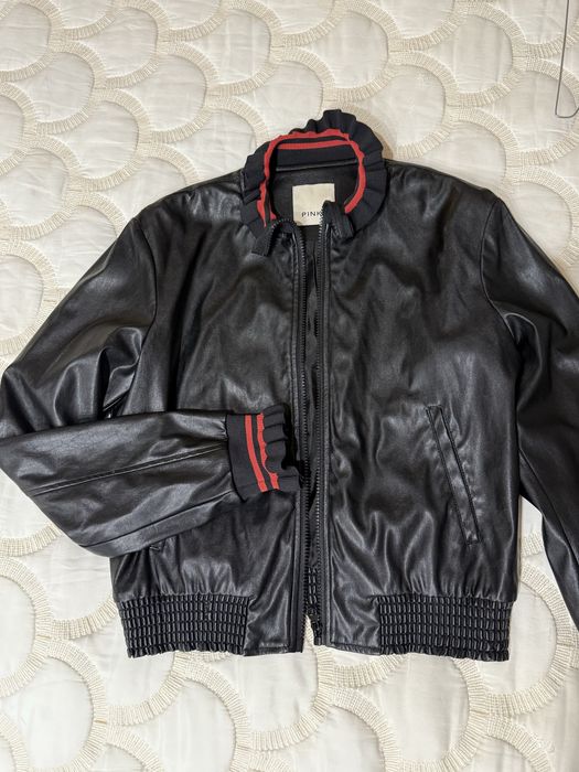 Шкіряна куртка бомбер Pinko жіноча підліткова на весну