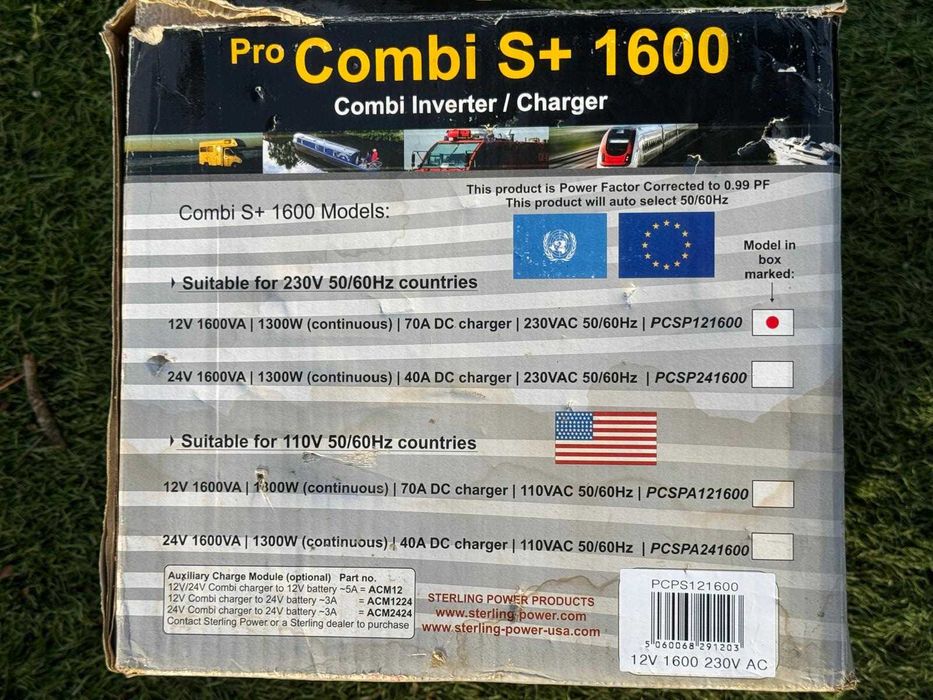 Inversor/Carregador Sterling Power Pro Combi S+ 1600: Onda Pura