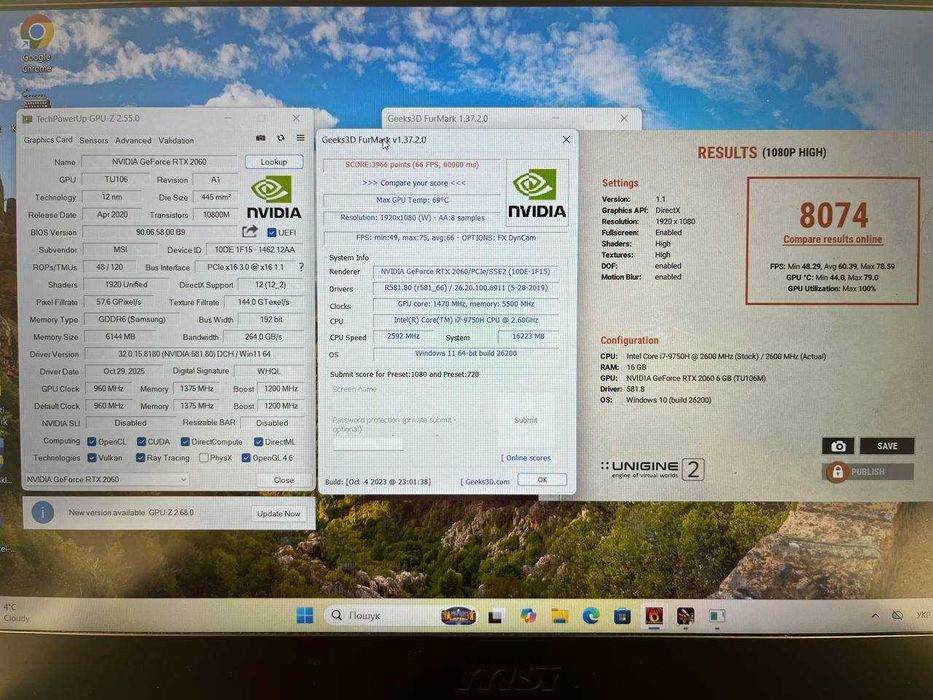 Ноутбук MSI GF65 Thin 9SEXR 120Гц i7-9750H 16GB RTX 2060 6GB 512GB M.2