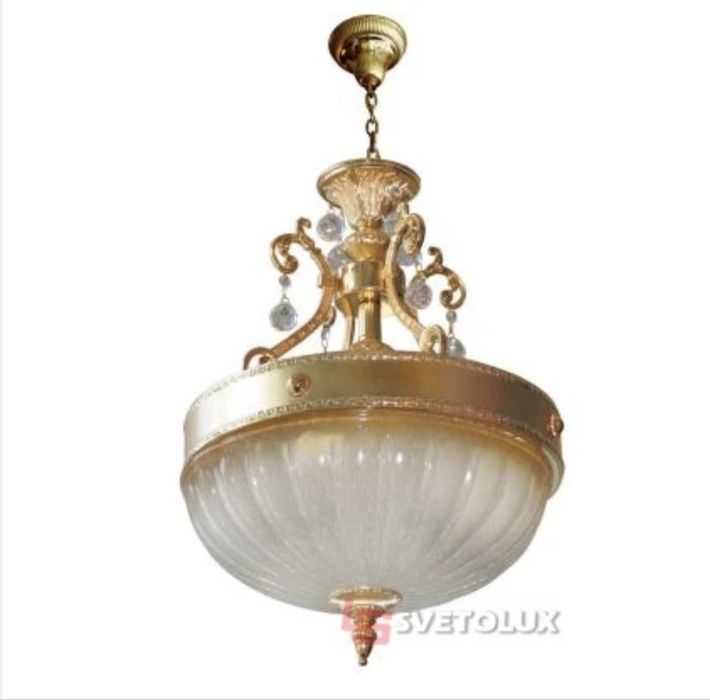 Люстра шикарная позолота хрусталь