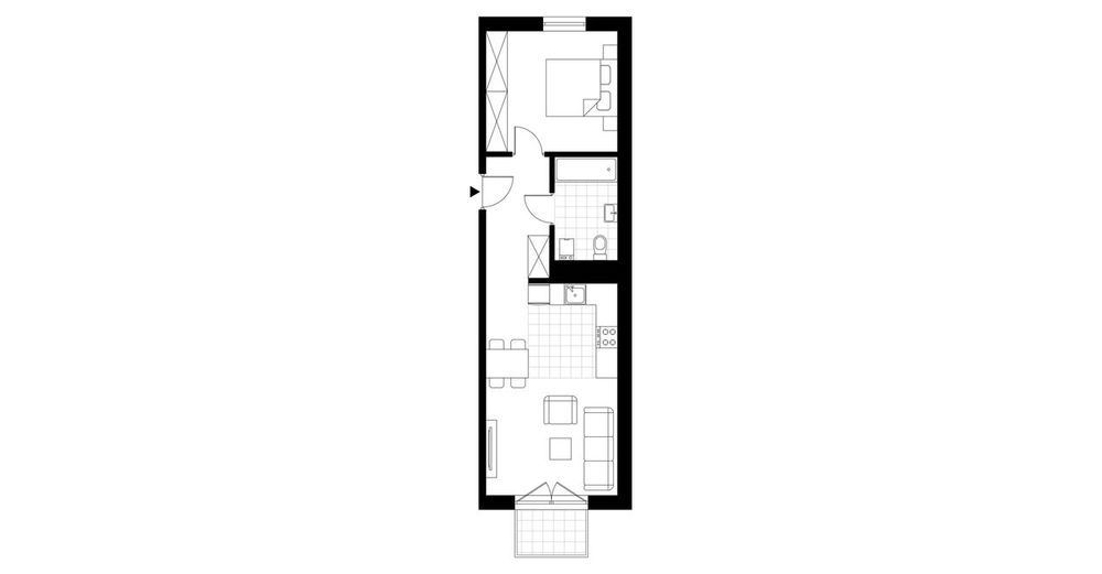 2-pokojowe mieszkanie 46 m² + balkon Bezpośrednio - Ansicht 3